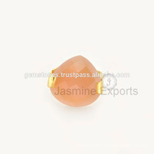 Wholesale Gemstone Rings Jewelry, Handmade Gemstone Jewelry Manufacturer, Vermeil Gold Pink Chalcedony Gemstone Rings Jewelry